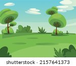 vector cartoon flat forest area ... | Shutterstock .eps vector #2157641373