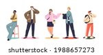 set of people speaking on... | Shutterstock .eps vector #1988657273