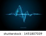 low poly heart beat 3d wave on... | Shutterstock .eps vector #1451807039