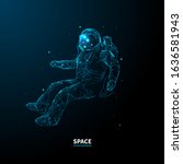 abstract polygonal astronaut in ... | Shutterstock .eps vector #1636581943