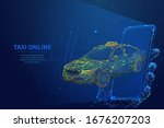 online taxi app vector... | Shutterstock .eps vector #1676207203