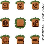 wooden website icons with... | Shutterstock .eps vector #1793439220