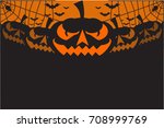 halloween party background with ... | Shutterstock .eps vector #708999769