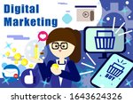  vector about digital marketing ... | Shutterstock .eps vector #1643624326