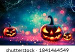 glowing halloween pumpkin... | Shutterstock . vector #1841464549