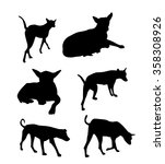 dogs silhouette set   vector | Shutterstock .eps vector #358308926