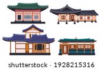 hanok buildings isolated vector ... | Shutterstock .eps vector #1928215316