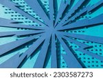 Handmade blue paper cut dot background. Pop art and comic concept. Blue color.