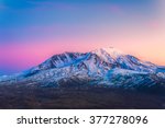 scenic view of mt st Helens with snow covered  in winter when sunset ,Mount St. Helens National Volcanic Monument,Washington,usa.