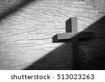 Image Of Wooden Cross On Old...