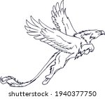 Vector Image Of Flying Griffin...