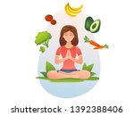 healthy food  vegan  vegetarian ... | Shutterstock .eps vector #1392388406