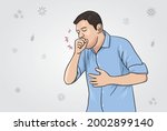 sick man feeling chest pain and ... | Shutterstock .eps vector #2002899140