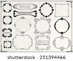 vintage hand drawn frames on... | Shutterstock .eps vector #251394466