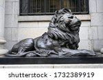 The Bronze Lion Sculpture In...