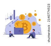 bitcoin blockchain concept... | Shutterstock .eps vector #2140774523