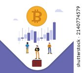 golden bitcoin crypto concept... | Shutterstock .eps vector #2140774579