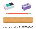 Eraser Stationery Pencil Scale...