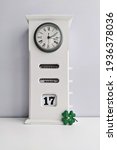 Wooden White Vintage Clock With ...