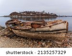 Old Wooden Fishing Boat On A...