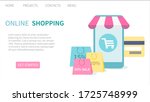 shopping online in an online... | Shutterstock .eps vector #1725748999