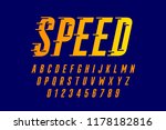 speed style font  alphabet and... | Shutterstock .eps vector #1178182816
