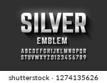 Silver Emblem Style Font ...