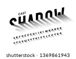 cast shadow font  alphabet... | Shutterstock .eps vector #1369861943