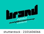 modular style font  alphabet... | Shutterstock .eps vector #2101606066