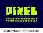 pixel style font  alphabet... | Shutterstock .eps vector #2140581889