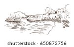 hand drawn sketch of bali... | Shutterstock .eps vector #650872756