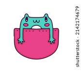 Cute Frog Inside A Pocket ...