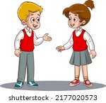 Vector Illustration Of Boy And...