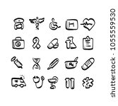 freehand medical icon set with... | Shutterstock .eps vector #1055559530