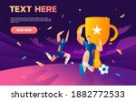winner team player with soccer... | Shutterstock .eps vector #1882772533