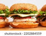 Close-up of home made burgers. High quality photo