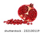 Half Pomegranate With Seeds...