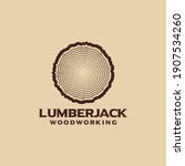 Sawmill Logo Wood Lumberjack...