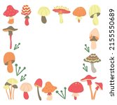 frame magic mushrooms. an... | Shutterstock .eps vector #2155550689