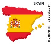Vector Icon Spain 3d Map Flag....
