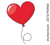 vector icon red heart balloon.... | Shutterstock . vector #2076790960
