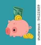 icon piggy bank which lowered a ... | Shutterstock .eps vector #541223059