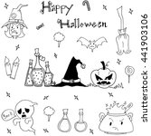 happy halloween cute element in ... | Shutterstock .eps vector #441903106