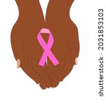 hands holding pink ribbon on... | Shutterstock .eps vector #2031853103