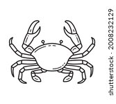 Crab Black Line Icon Design On...