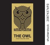 Abstract Owl Linear Design Logo....
