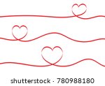 Red Ribbons Heart Isolated On...