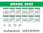 brazilian calendar 2022 with... | Shutterstock .eps vector #2052395093