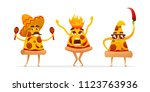 Cartoon Spicy Pizza Characters...