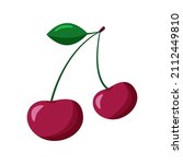 icon of fresh red cherry... | Shutterstock .eps vector #2112449810